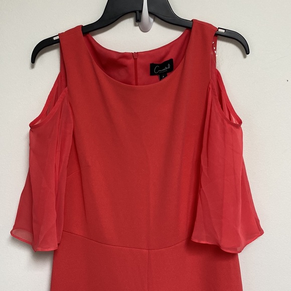 Connected Apparel Womens jumpsuit Bell Sleeve wide leg Coral size 8 - Picture 5 of 5